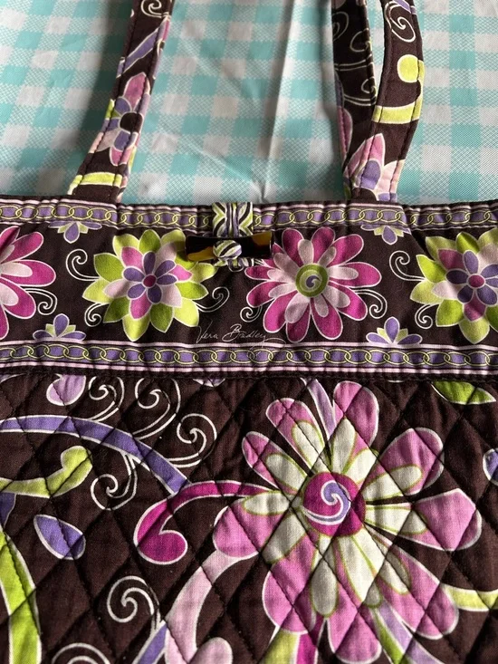 Vera Bradley Retired Purple Punch Shoulder Tote - Picture 2 of 4